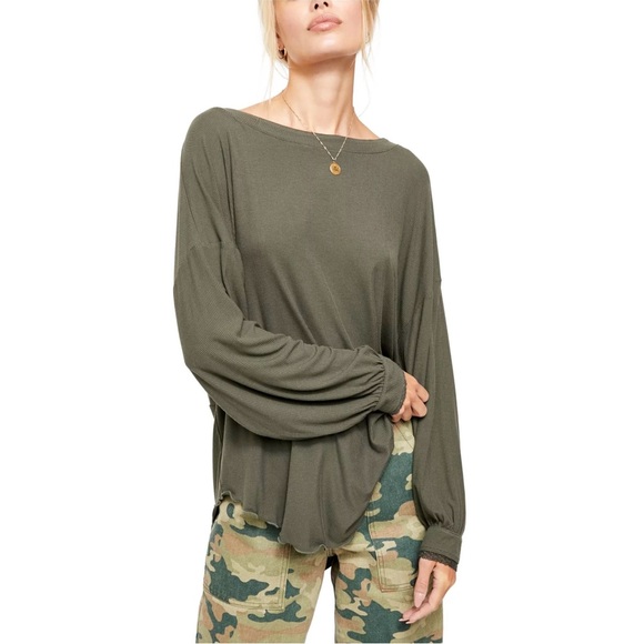 Free People • Shimmy and Shake Army Green Low Back Top - Picture 3 of 10